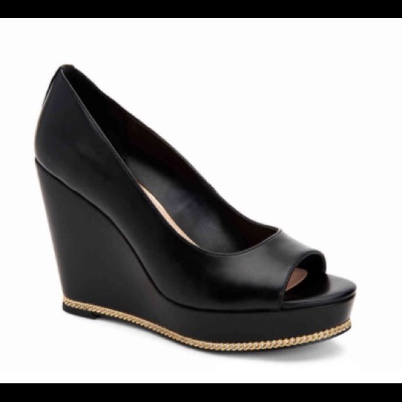 BCBGeneration Shoes - Tall BCBG generation Black Peep Toe Wedges  7.5